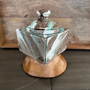 Dunhill Made in Italy Square Ceramic Trinket‎ Jewelry Box Home Decor